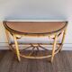 Table console d’appoint en rotin avec miroir rose