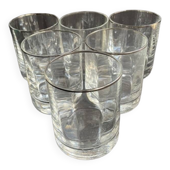 6 whiskey glasses 1970's