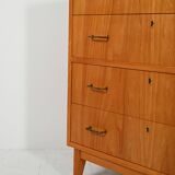 Scandinavian elm chest of drawers, 1950s