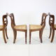 Ensemble de quatre chaises de salle à manger, en bois massif années 1950 Tchécoslovaquie