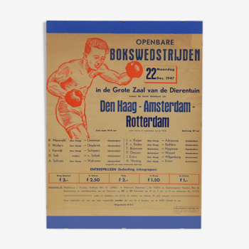 Dutch 40s boxing match poster