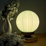 Vintage mint green opaline globe table lamp