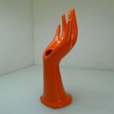 Vintage orange ceramic hand