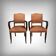 Pair of bridge armchairs in beech - 1940