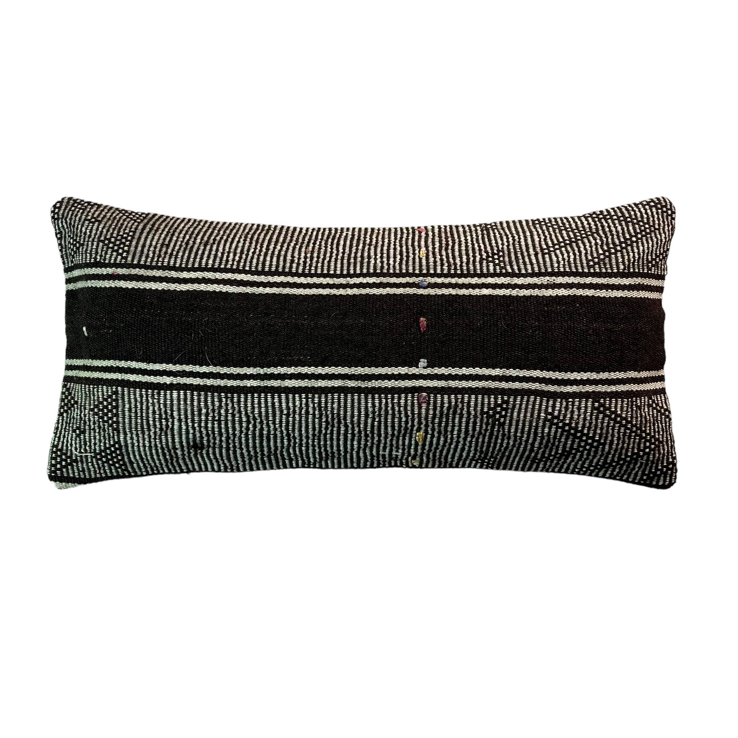 Vintage turkish kilim cushion cover , 30 x 60 cm