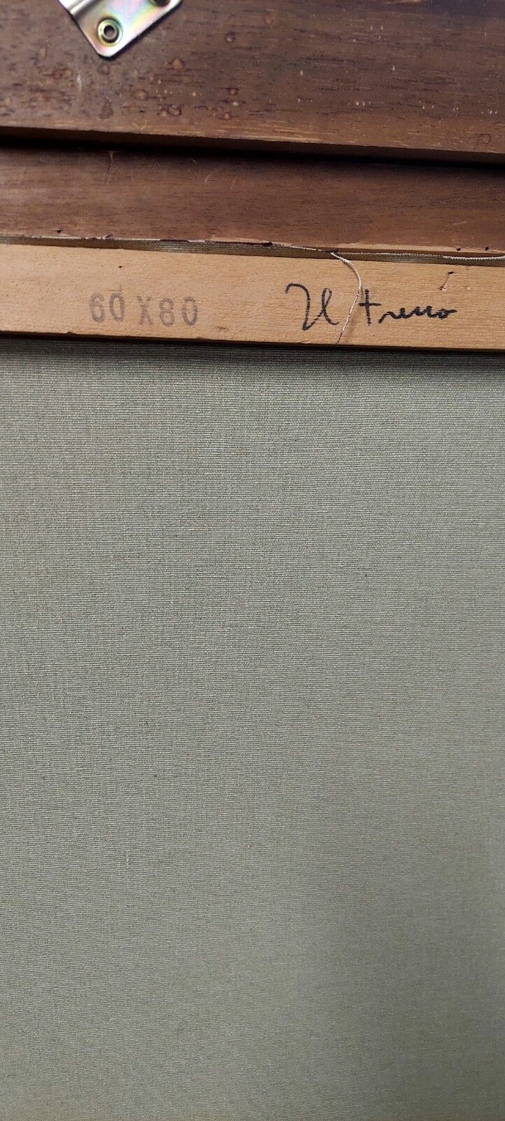 Oil painting on canvas "The Train" Franco Prayer (1924) 80 x 60 cm