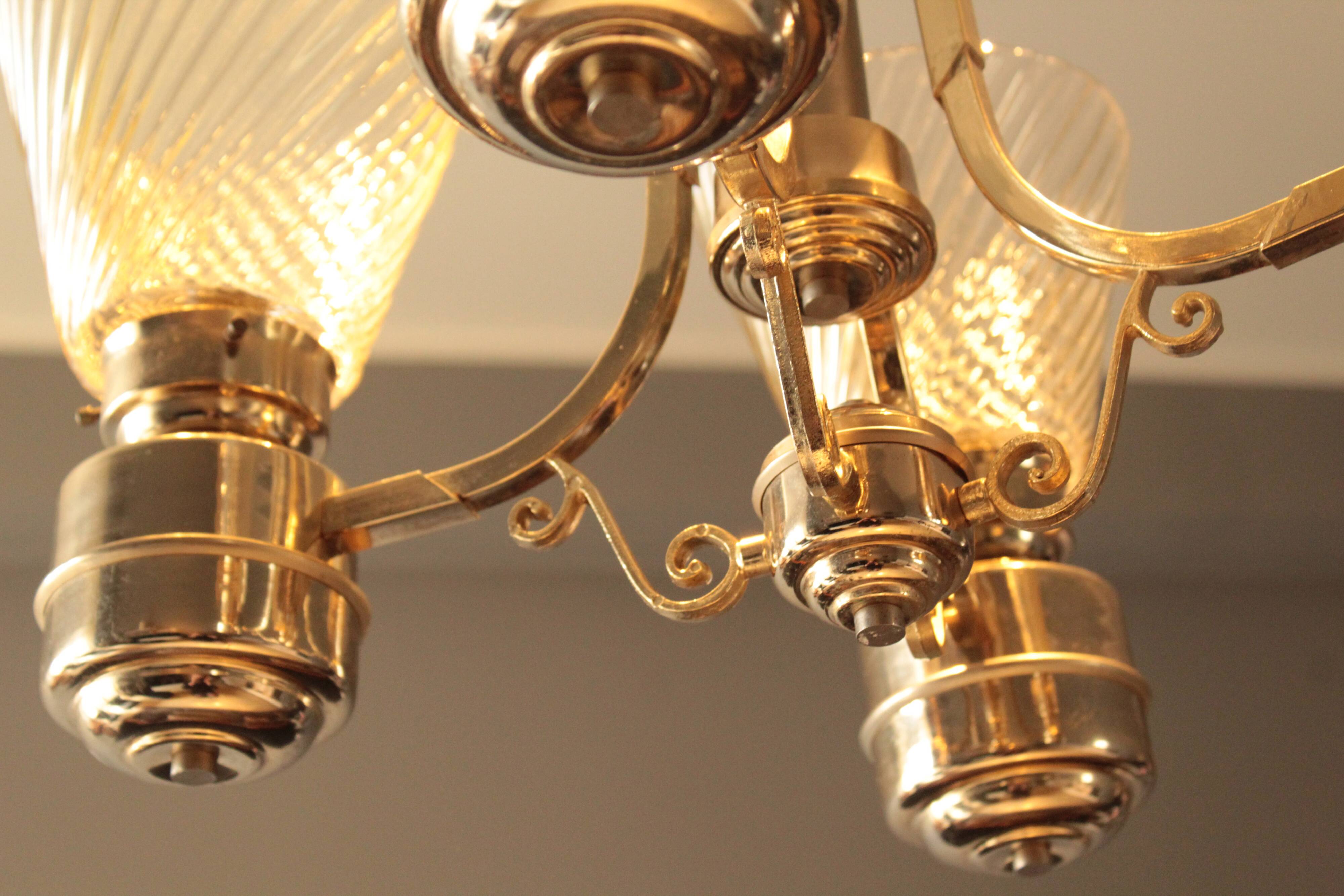 Italian lampadario in glass of Murano 1940s In ottime Conditions