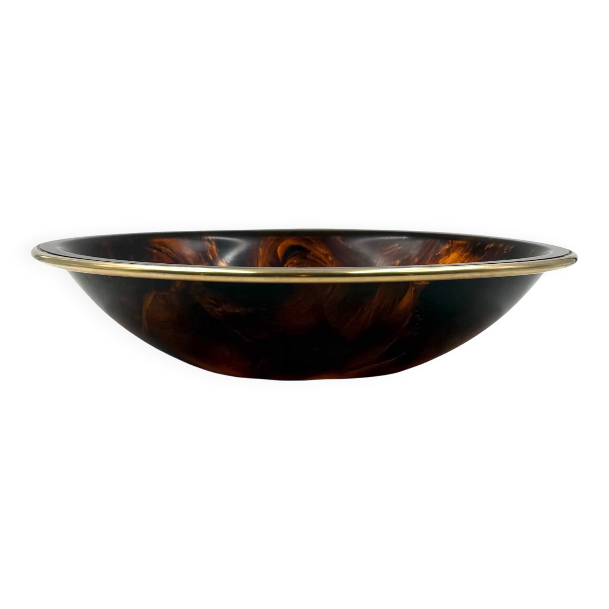 Bol / centre de table en lucite à motif de tortue de style Hollywood Regency, Italie 1970