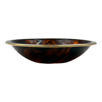Hollywood regency tortoiseshell lucite bowl / centerpiece, Italy 1970