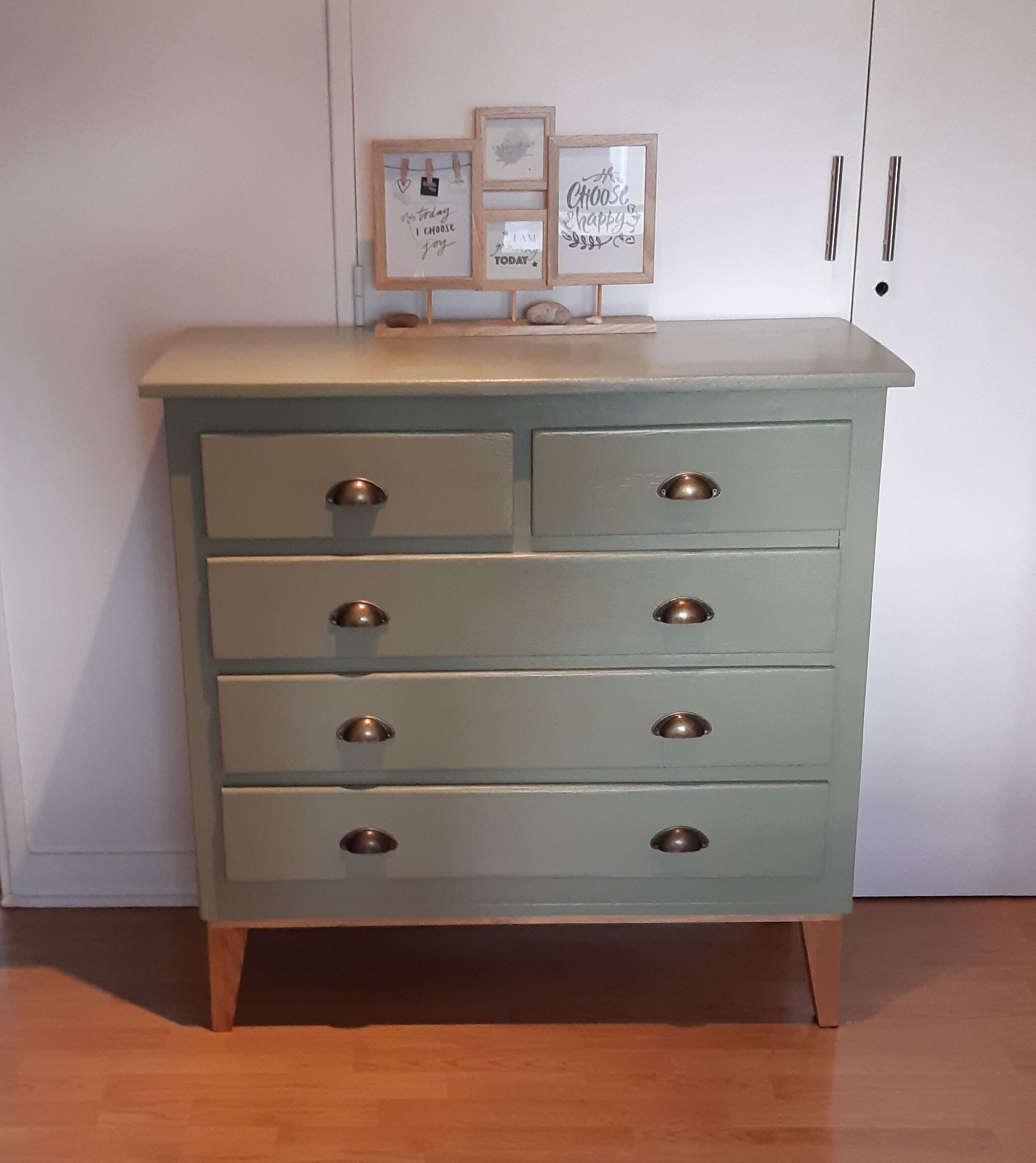 Scandinavian forest green chest of drawers
