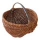 Old basket in wicker and wood Normandy deco kitchen farm normande 38 cm