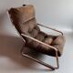 Pixi armchair by Gillis Lundgren for IKEA in chrome and brown velvet, 1974