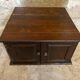 Vintage pathé vinyl record storage cabinet with 2 wooden compartments and hinged doors (wine)