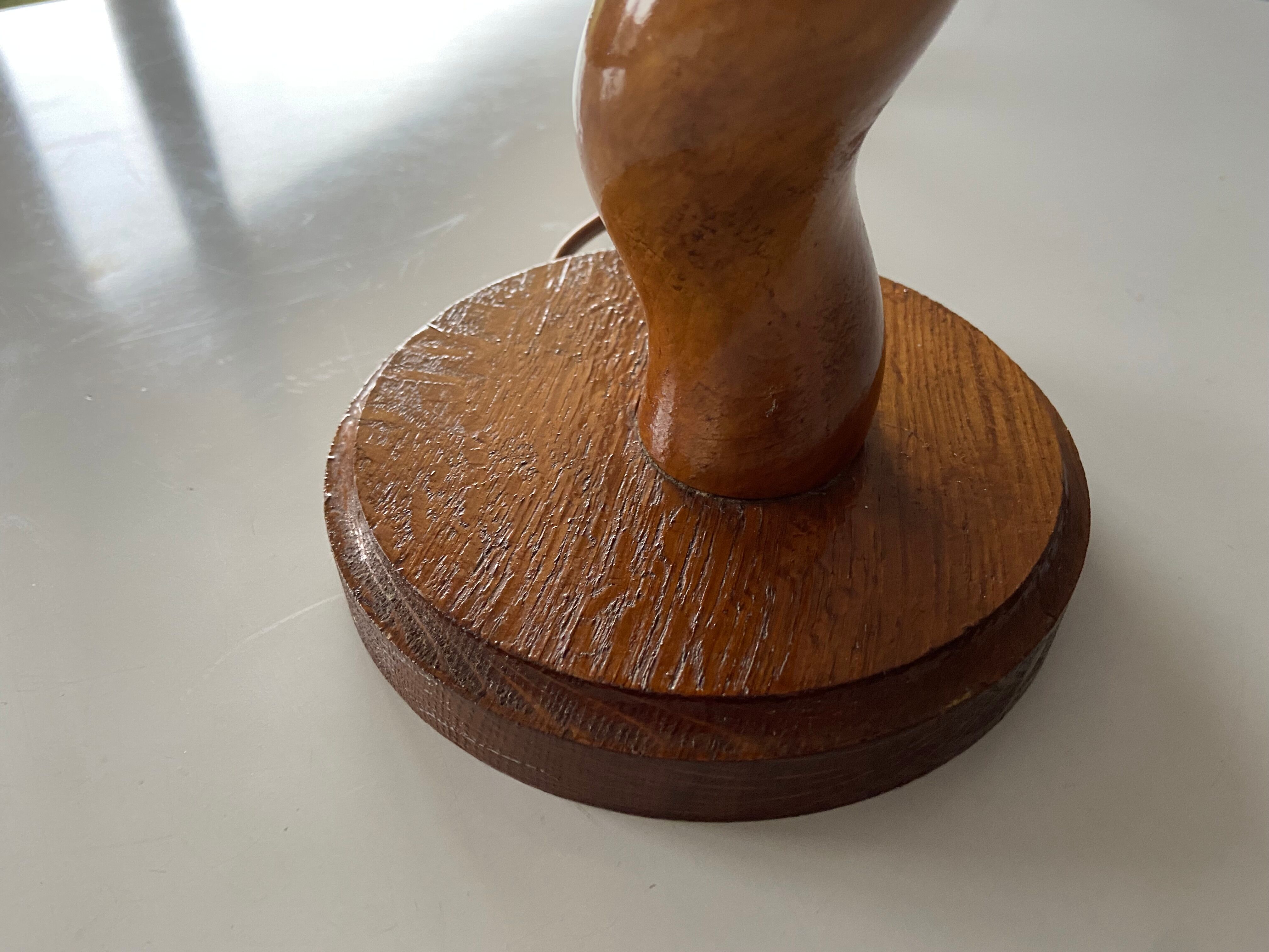 Brutalist wooden lamp