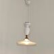French Counter Balance Ceiling Light White Porcelain & Opaline Glass Shade