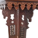 Antique Syrian Side Table With Mother Of Pearl, early 1900s