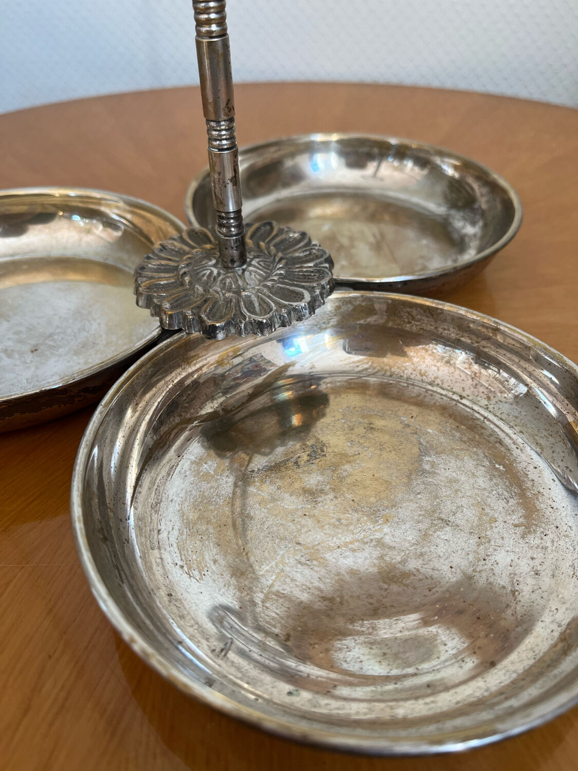 Metal servant, silver, antique
