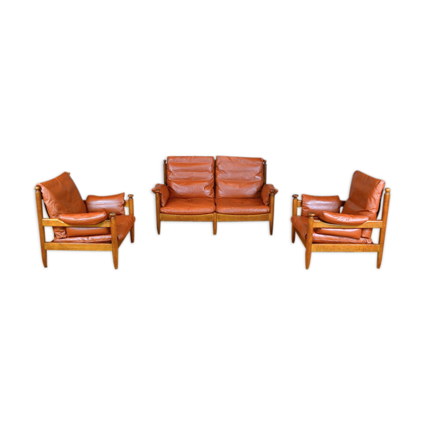 Banquette & fauteuils de style brésilien vintage 1960