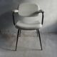 Skai armchair and black metal compass legs, 1960s