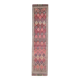 1970s vintage Turkish hand-knotted wool cotton pink runner rug 87x395