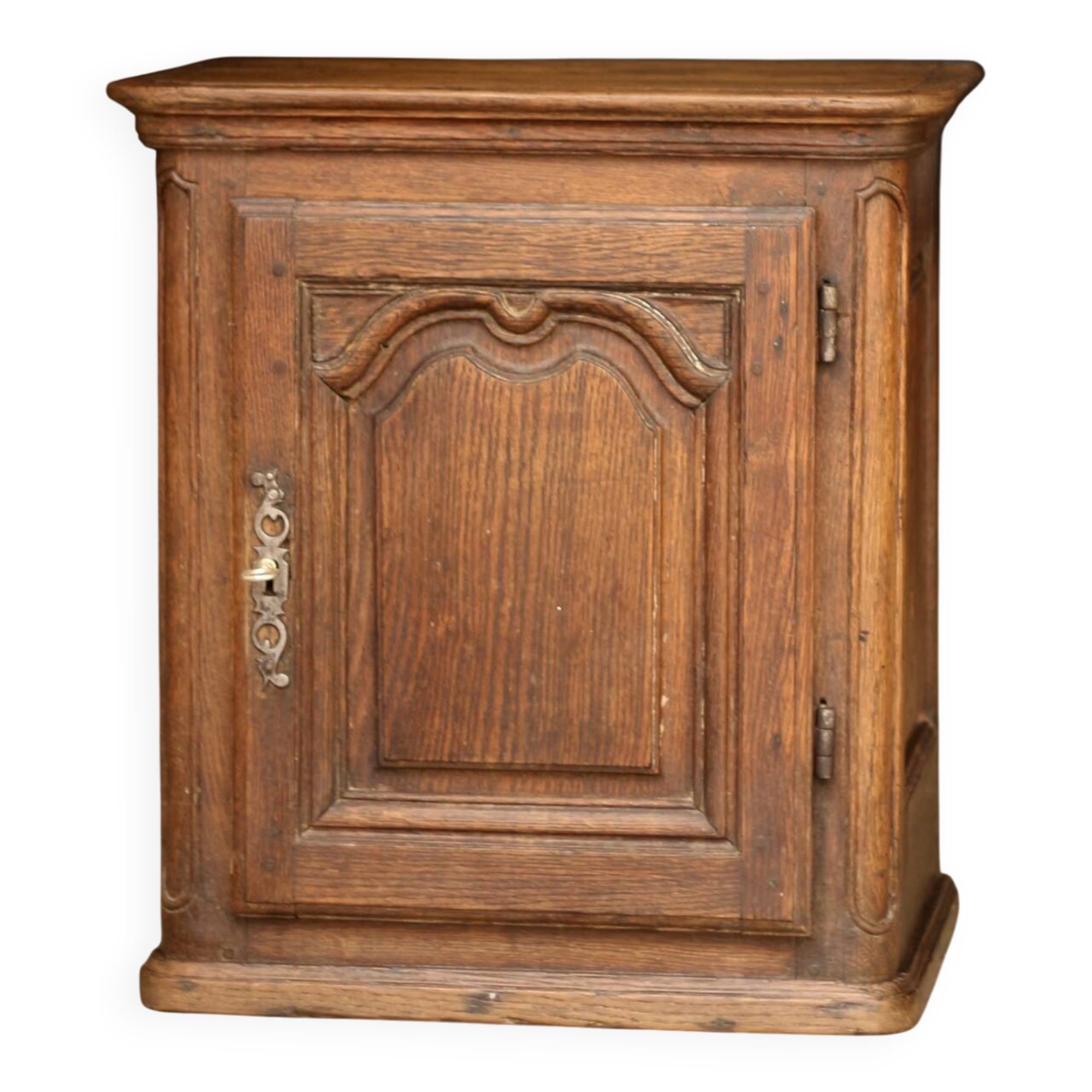 Rare: small piece of solid oak furniture (late 19th century). Bedside table, side table, wardrobe.