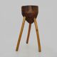 Antique oak tripod butcher's block, stand, stool. 1950s