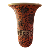 Ceramic vase, red cloisonné