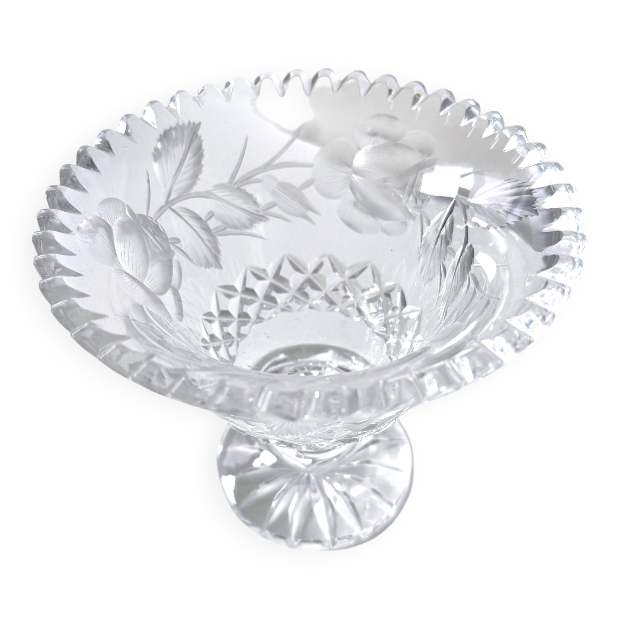 Cut crystal fruit bowl