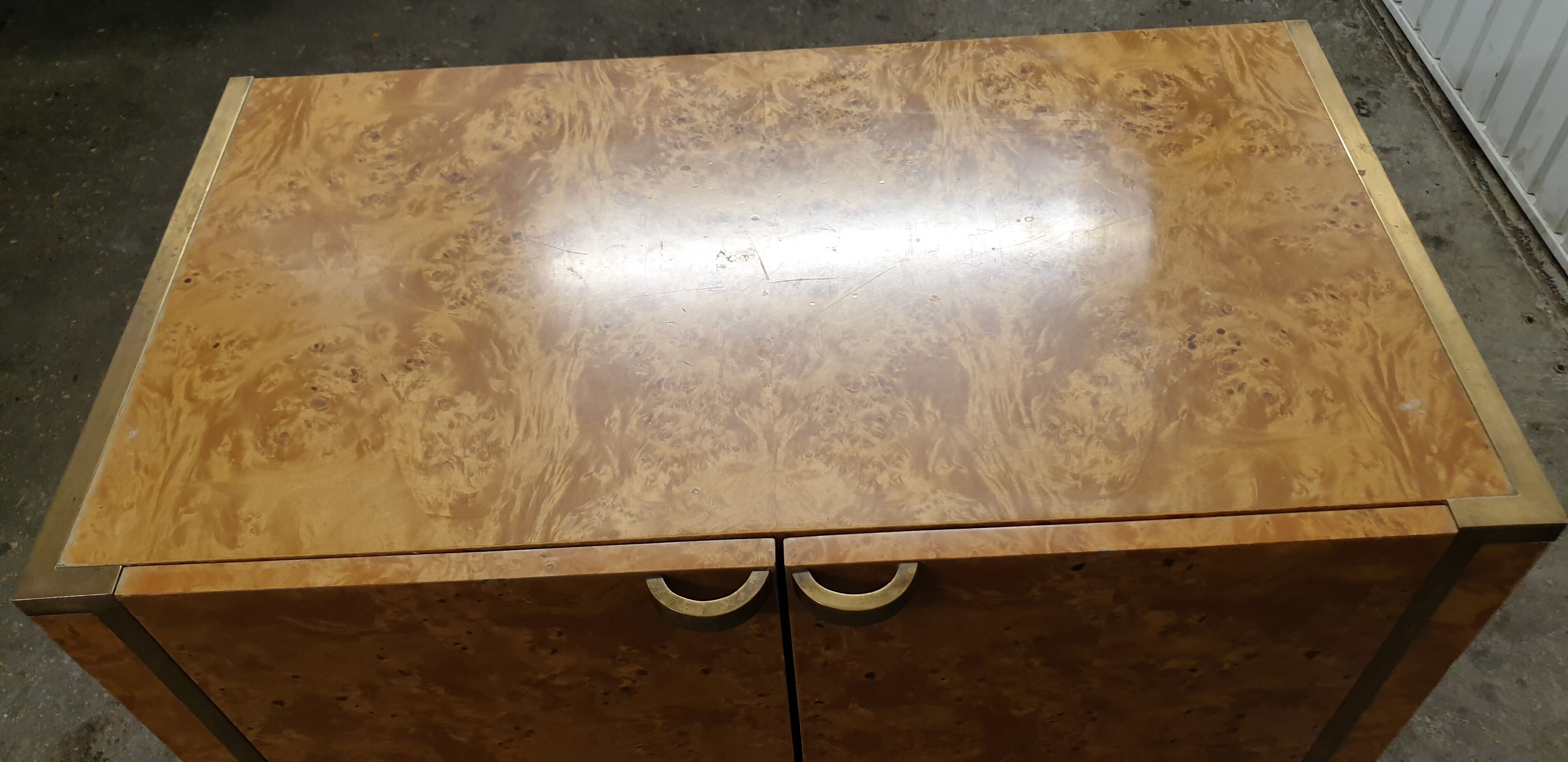 Buffet low elm magnifying glass circa 70