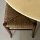 tabouret de table vintage en bois et osier, 1960