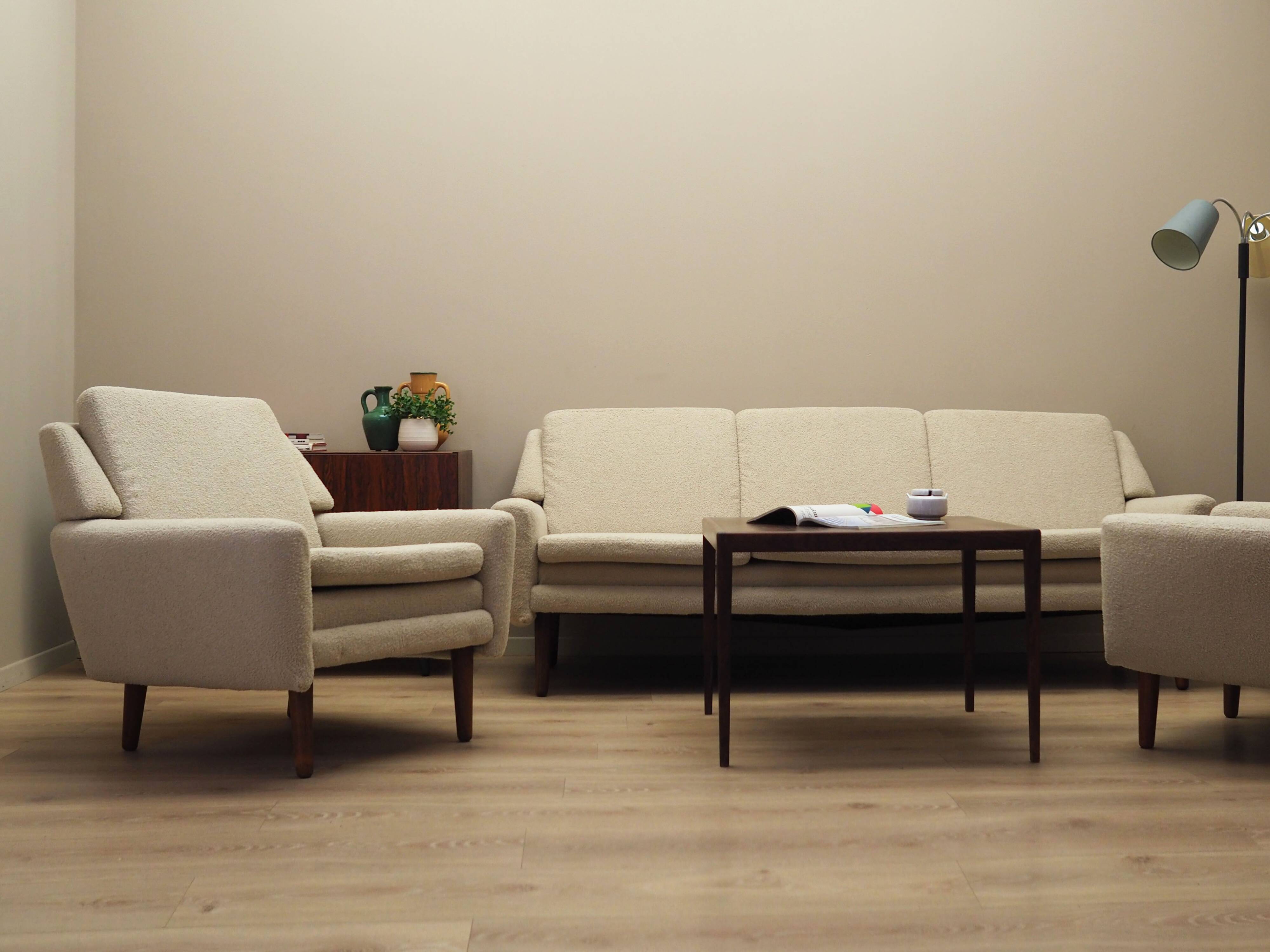 Cream armchair, Danish design, 1970s, production: Denmark