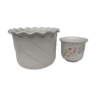 2 cache-pots en céramique blancs