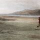 Coloured lithograph, "The Drive" Golf, after Douglas Adams (1853-1920)