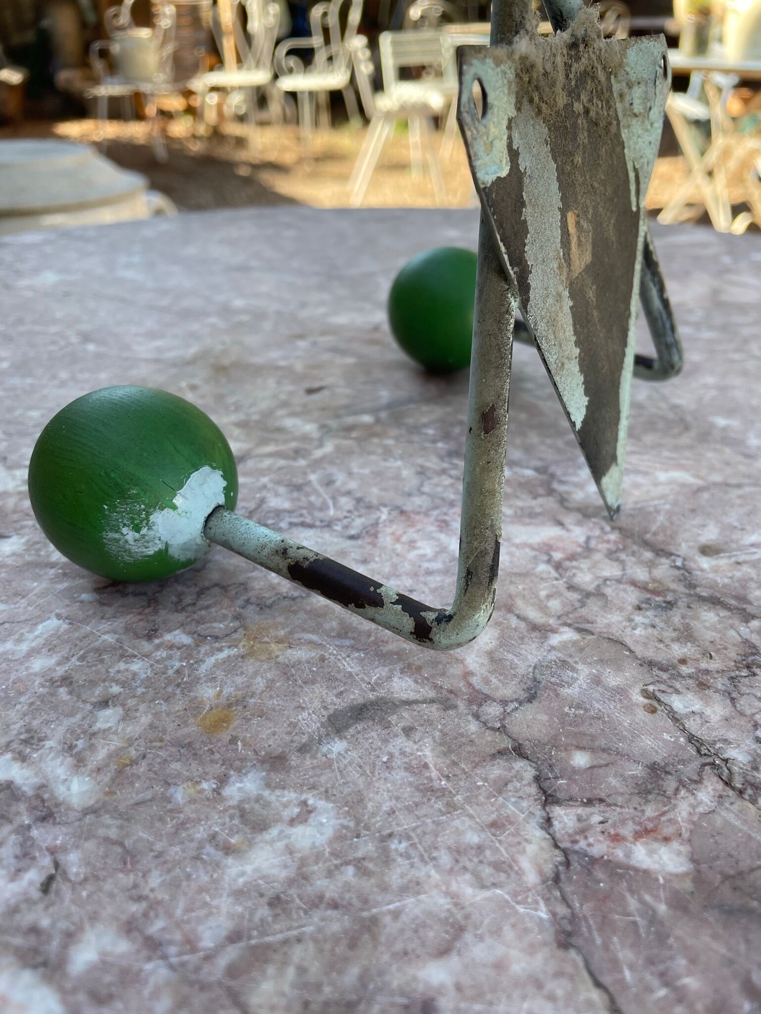 Vintage wooden and metal hook