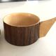 Vintage wooden cups and saucers in teak