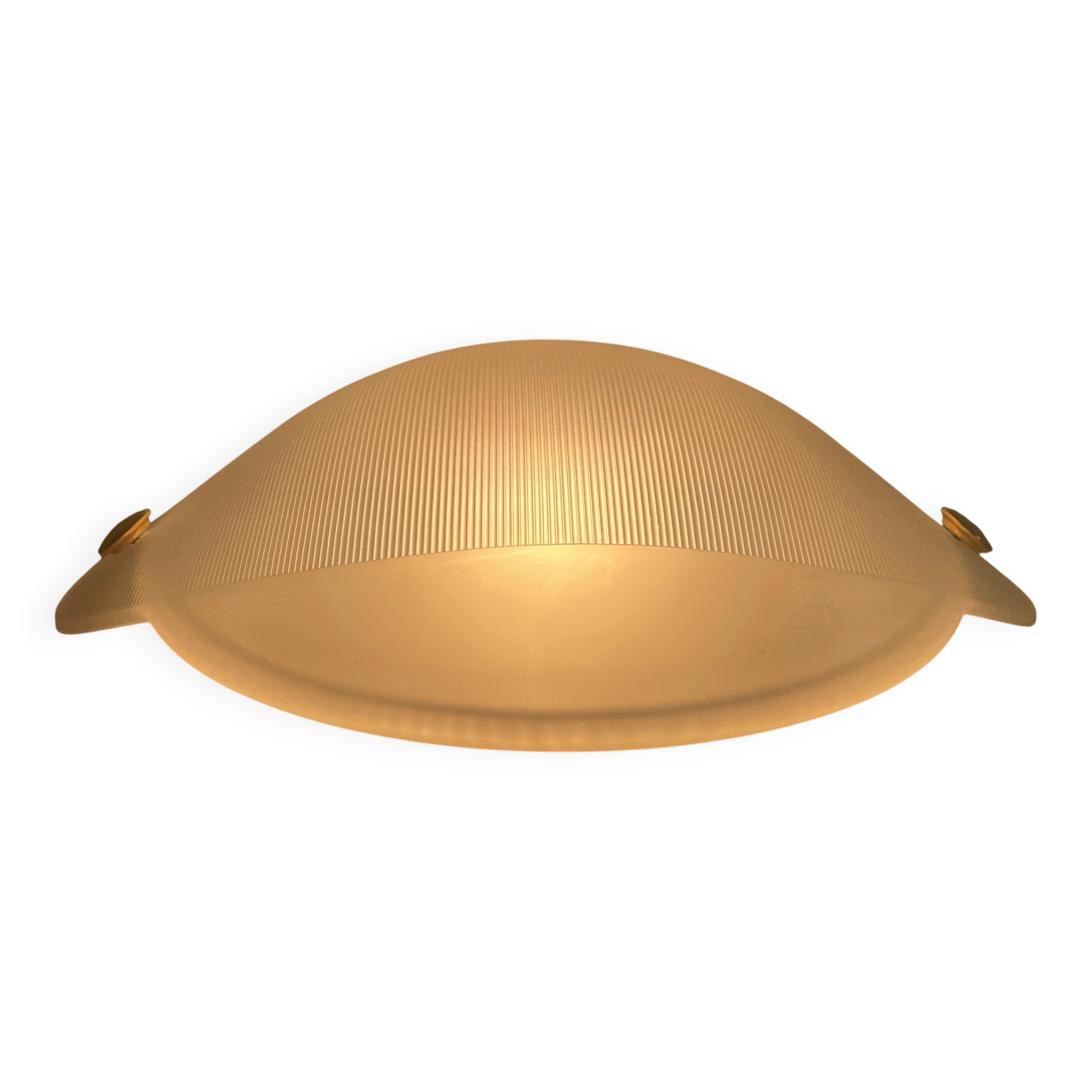 Glass ceiling light in the shape of a turtle shell, 1970s, Germany