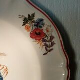 Round flat in faience of sarreguemines model agreste 34 cm