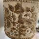 Antique table lamp in marble and tapestry