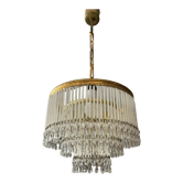Waterfall chandelier in brass and tassels from the 60s and 70s