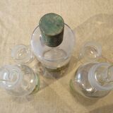 3 old large vials bottles glass laboratory pharmacy old chemistry