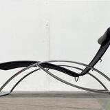 Vintage chaise longue model S 828 in tubular steel by Torben Skov for Thonet, 1980s.