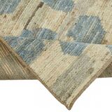 Hand-Knotted Turkish Contemporary 203 cm x 296 cm Beige Wool Carpet