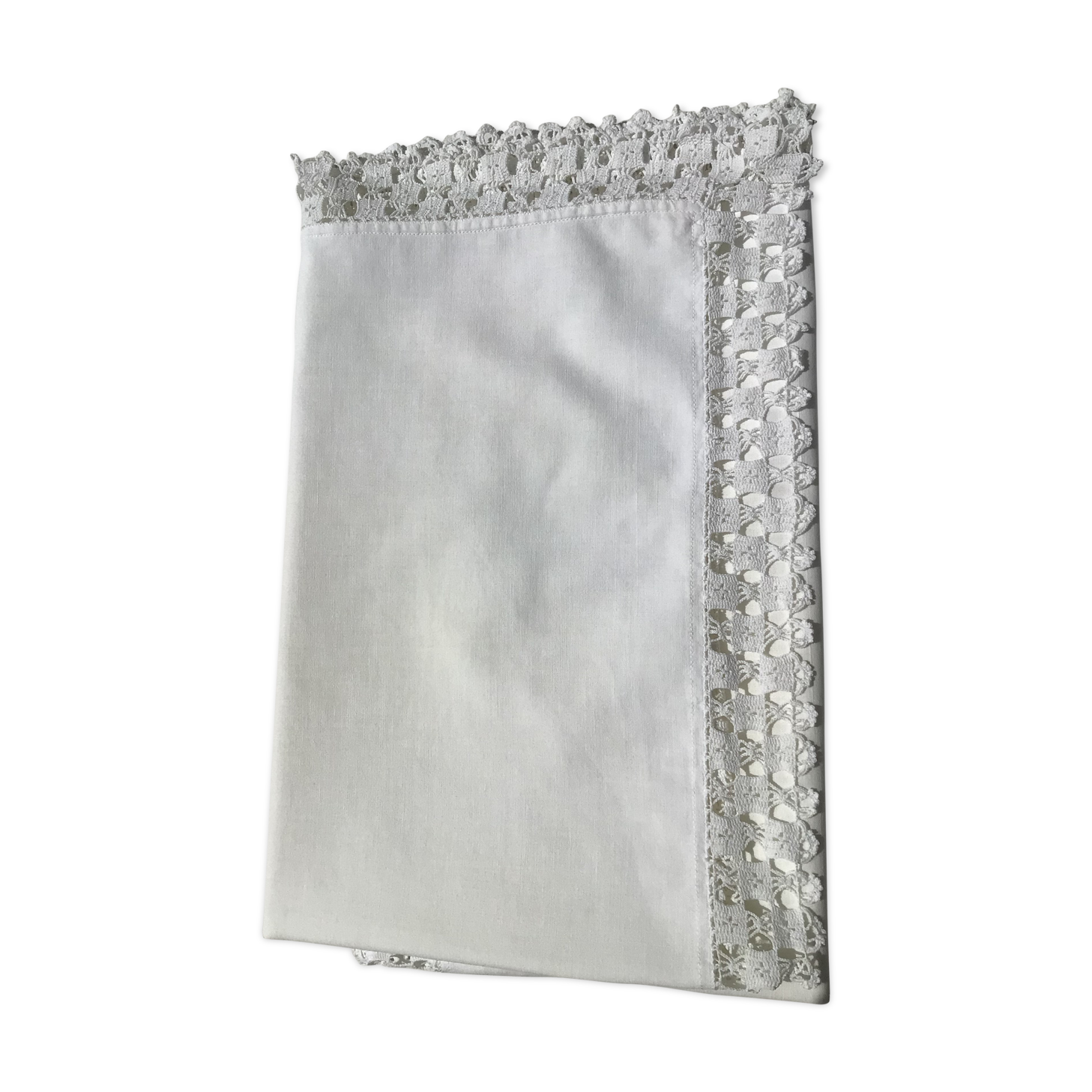 Wide edge pillowcase crocheted hand 78x74cm