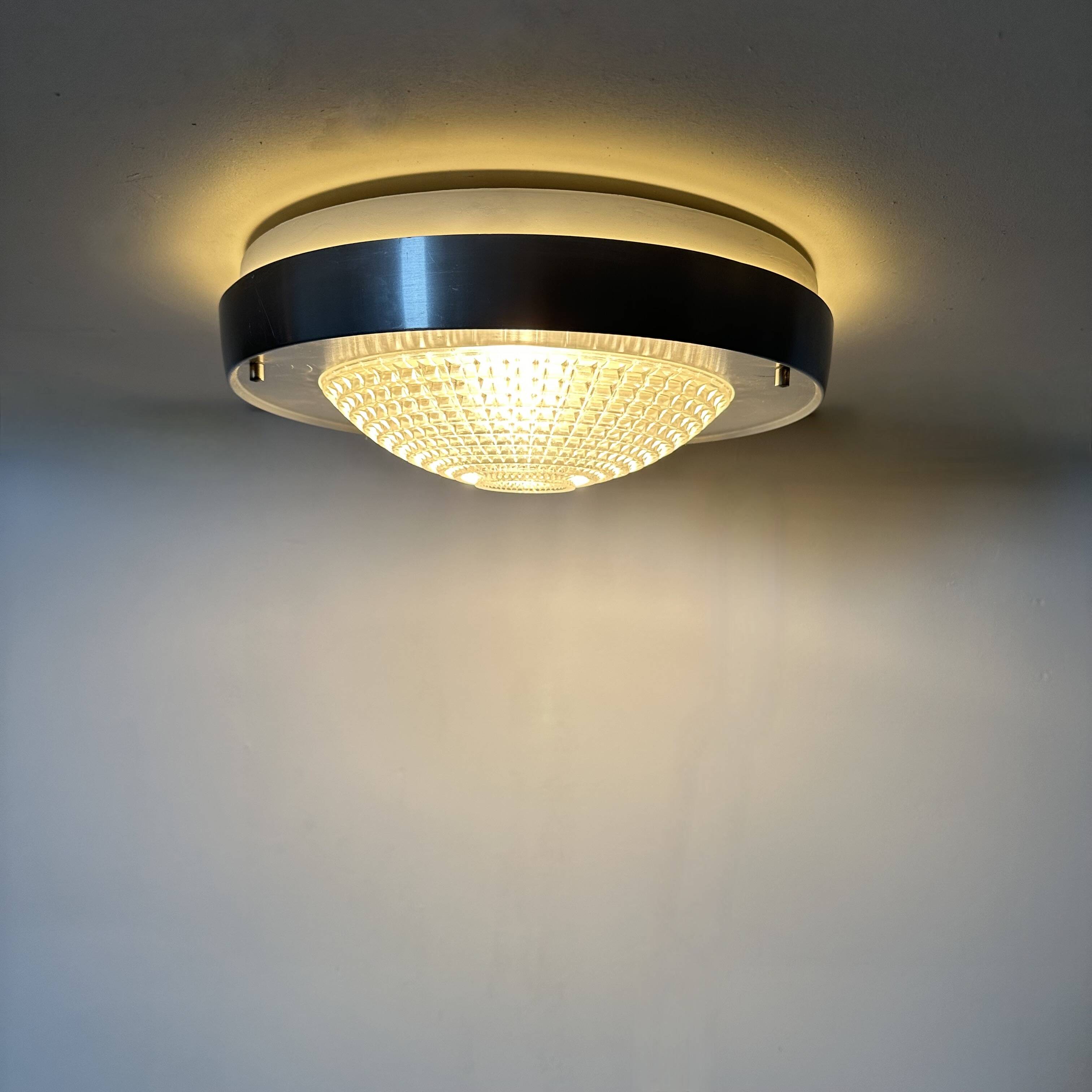 Raak Flush mount ceiling lamp B-1043 , 1970s Ufo space age