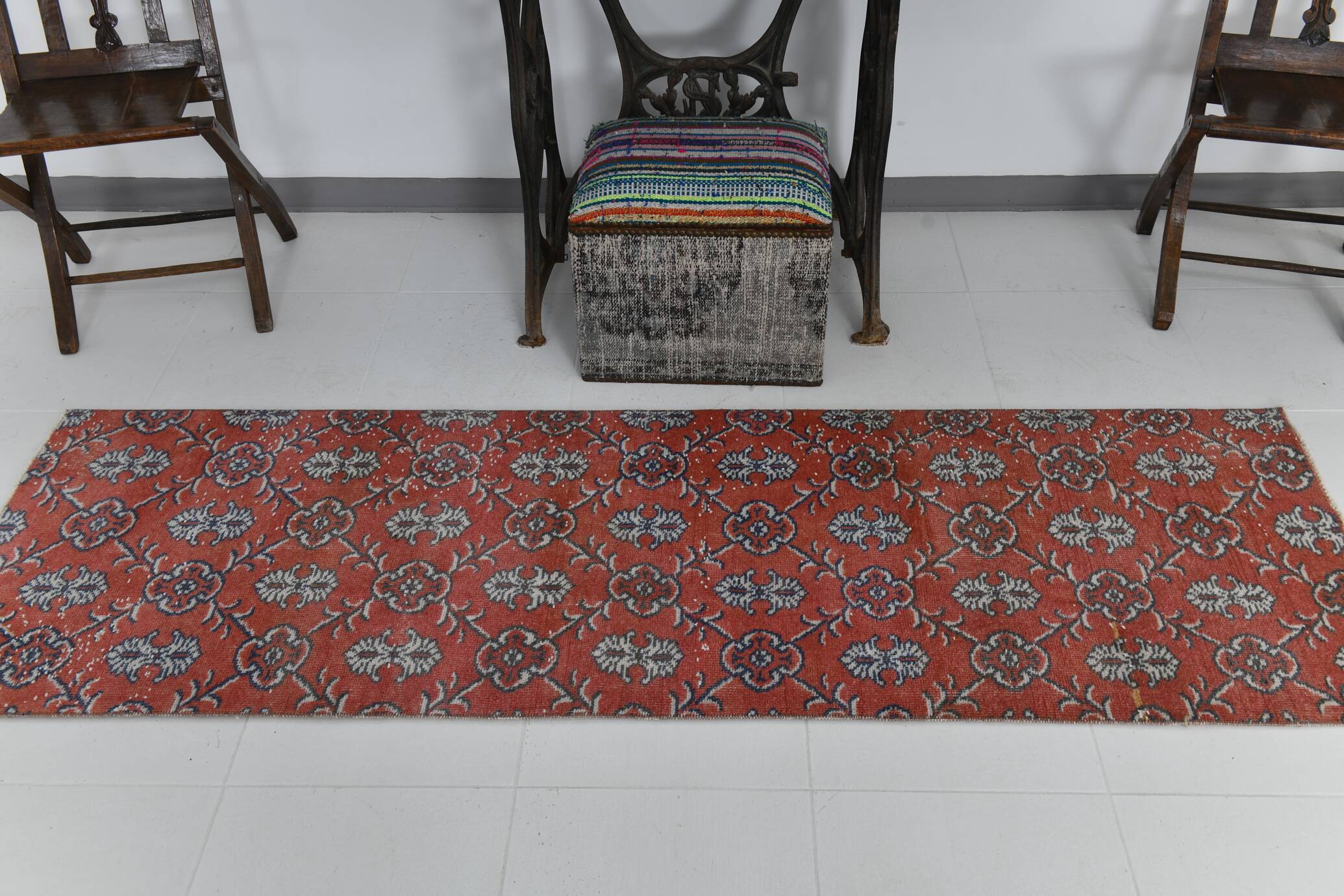 2x7 narrow vintage runner rug, 73x225cm
