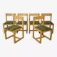 Set of 6 modernist chairs in wood and fabric from the 60s