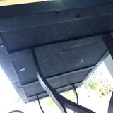 Slate and wrought iron coffee table