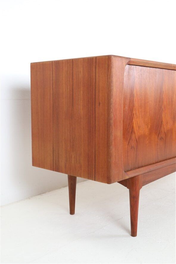 Bernhard Pedersen & Søn teak sideboard with tambour doors / Danish Mid-Century Modern design / 1960s