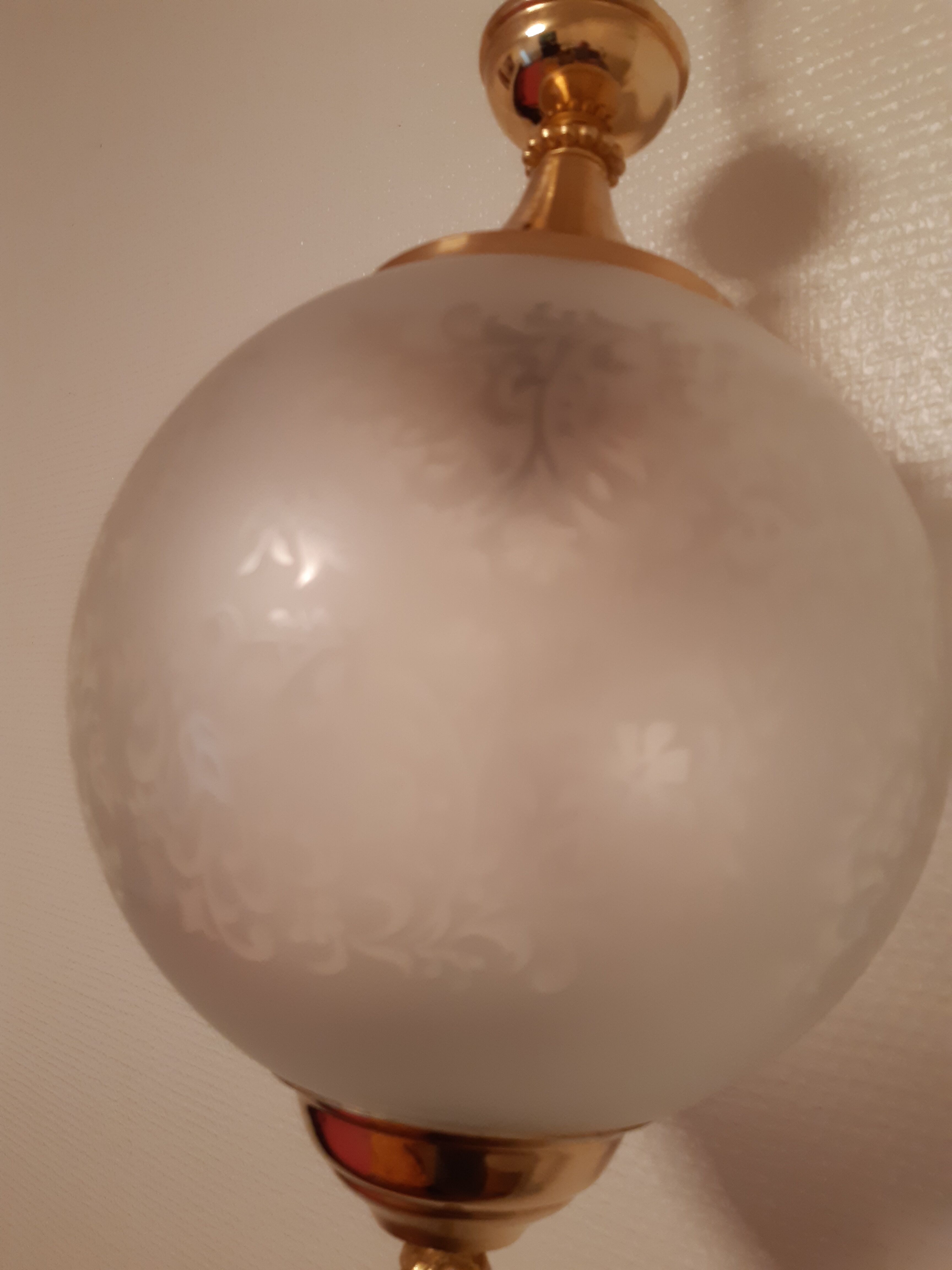 1900-style glass and brass suspension
