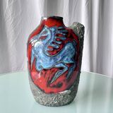 Mid Century Fat Lava 'Pugi' Vase